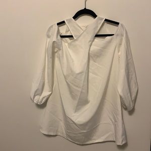 She in, M, white dress top